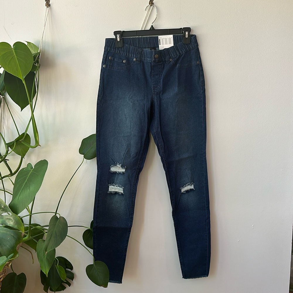 Hue brand dark blue jeggings size medium NWT